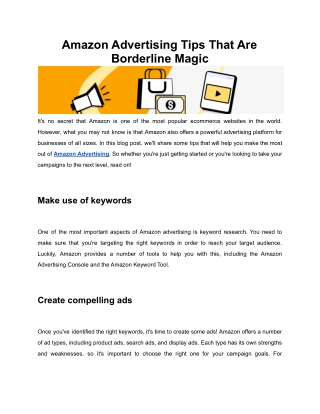 Amazon Advertising Tips That Are Borderline Magic