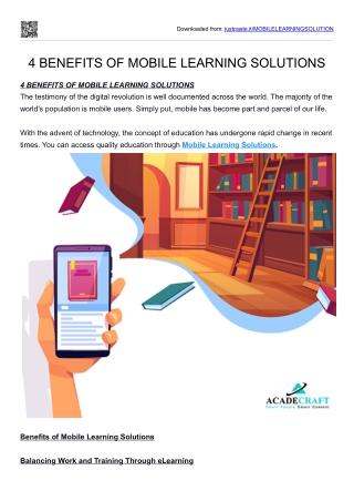 MOBILE LEARNING SOLUTIONS