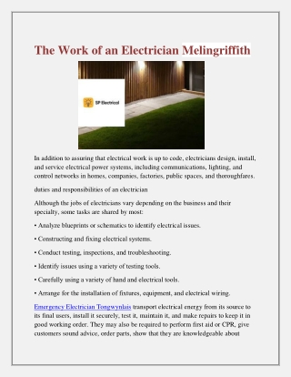 Find The Best Emergency Electrician in Melingriffith.