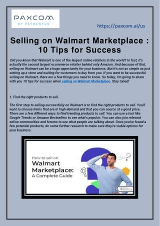 Selling on Walmart Marketplace 10 Tips for Success