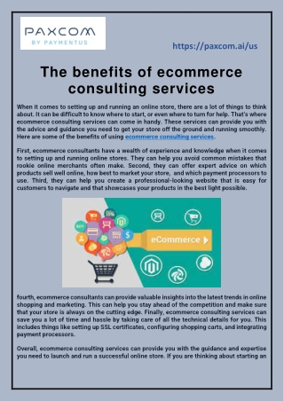 The benefits of ecommerce consulting services
