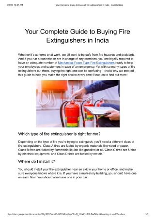 Your Complete Guide to Buying Fire Extinguishers in India