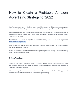 How to Create a Profitable Amazon Advertising Strategy for 2022