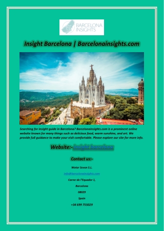 Insight Barcelona  Barcelonainsights