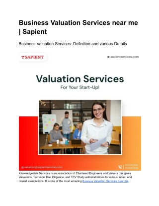 Business Valuation Services near me _ Sapient