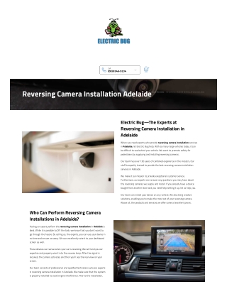 Reversing Camera Installation Adelaide