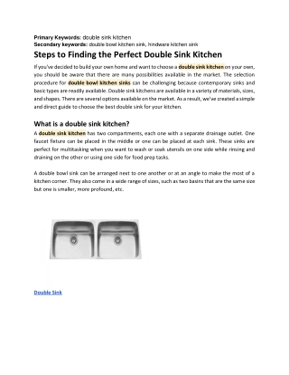 Steps to Finding the Perfect Double Sink Kitchen
