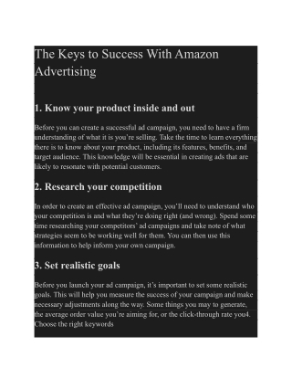 The Keys to Success With Amazon Advertising