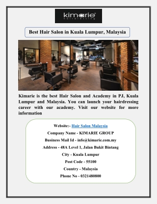 Best Hair Salon in Kuala Lumpur, Malaysia