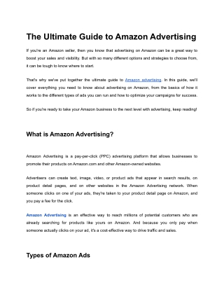 The Ultimate Guide to Amazon Advertising