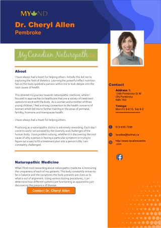 Dr Cheryl Allen-Naturopath-Pembroke