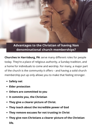 Advantages to the Christian of having Non denominational church memberships
