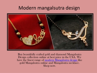 Modern mangalsutra design