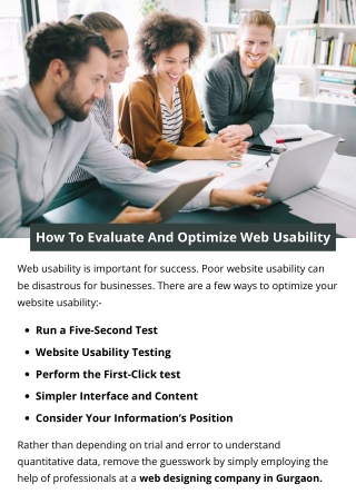 How To Evaluate And Optimize Web Usability