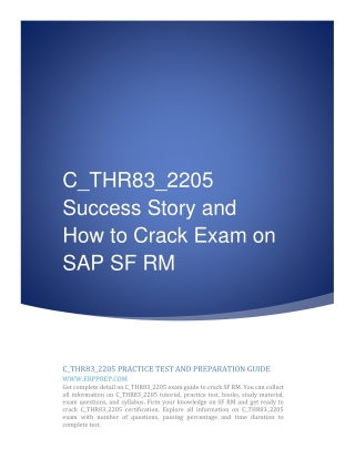 C_THR83_2205 Success Story and How to Crack Exam on SAP SF RM