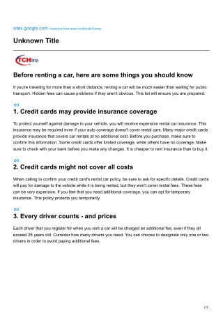 Before renting a car, here are some things you should know