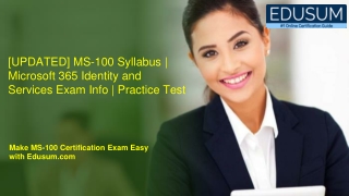 [UPDATED] MS-100 Syllabus | Microsoft 365 Identity and Services Exam Info