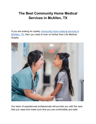 The Best Community Home Medical Services in McAllen, TX