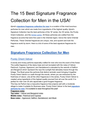 The 15 Best Signature Fragrance Collection for Men in the USA (1)