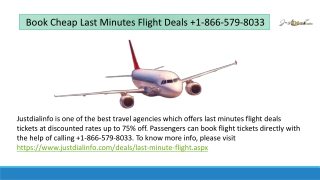 Book Cheap Last Minutes Flight Deals Tickets  1-866-579-8033