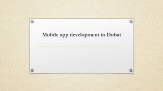 Mobile app development in Dubai