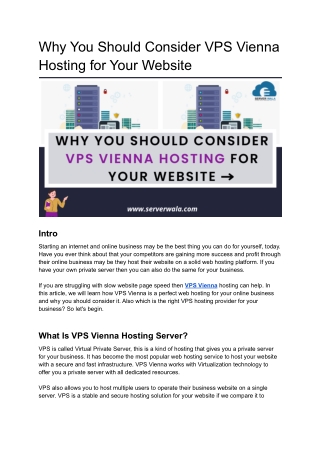 Why You Should Consider VPS Vienna Hosting for Your Website