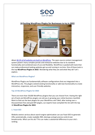 10 Exciting WordPress Plugins for Businesses to try in 2022