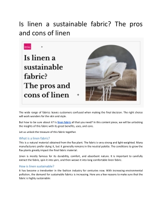 Is linen a sustainable fabric The pros and cons of linen