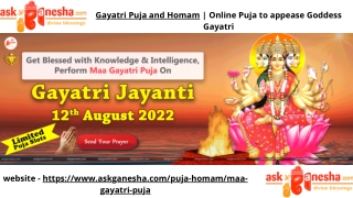 Gayatri Puja and Homam  Online Puja to appease Goddess Gayatri