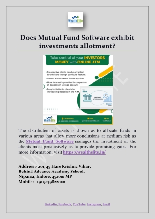 Does Mutual Fund Software exhibit investments allotment