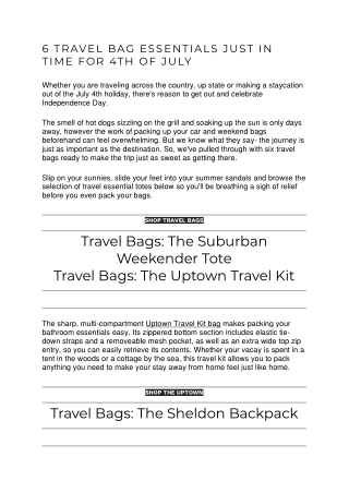 6 TRAVEL BAG ESSENTIALS JUST IN TIME FOR 4TH OF JULY