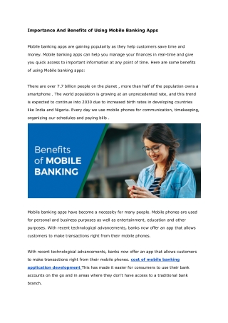 Importance And Benefits of Using Mobile Banking Apps - Google Docs