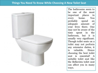 Things You Need To Know While Choosing A New Toilet Seat