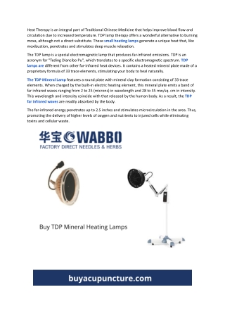 Buy Premium TDP Mineral Heating Lamps Online at buyacupuncture.com