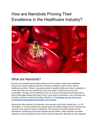 How are Nanobots Proving Their Excellence in the Healthcare Industry