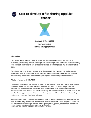 Cost to develop a file sharing app like xender
