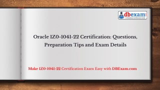 Oracle 1Z0-1041-22 Certification: Questions, Preparation Tips and Exam Details