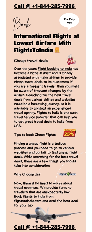 Book International Flights at Lowest Airfare With FlightsToIndia