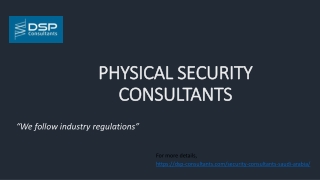 Physical Security Consultants in KSA