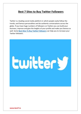 Best 7 Sites to Buy Twitter Followers
