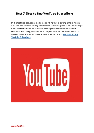Best 7 Sites to Buy YouTube Subscribers