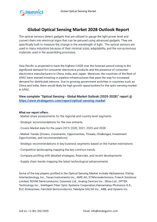 2021 Optical Sensing Industry Global Analysis Report