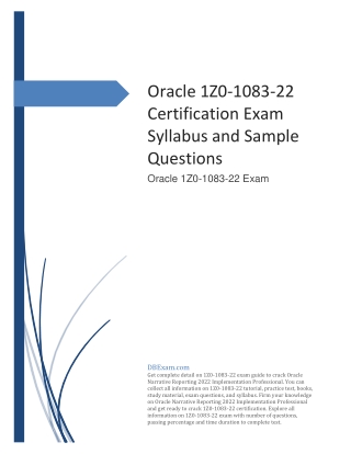 Oracle 1Z0-1083-22 Certification Exam Syllabus and Sample Questions