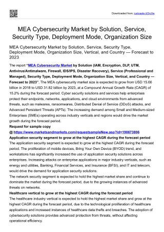 MEA Cybersecurity Market by Solution, Service, Security Type, Deployment Mode,