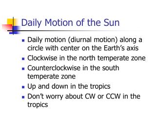 Daily Motion of the Sun