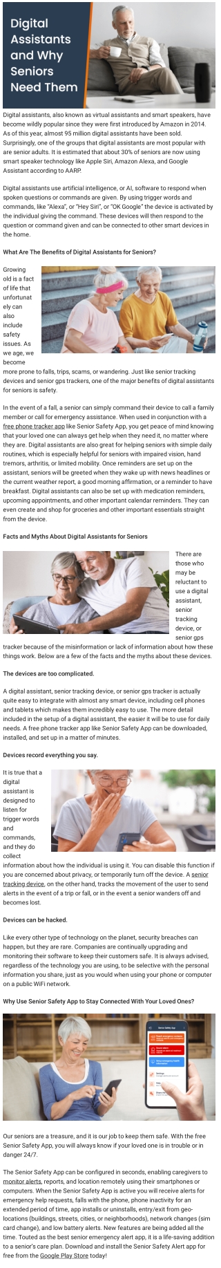 Digital Assistants and Why Seniors Need Them