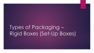 Types of Packaging – Rigid Boxes (Set-Up