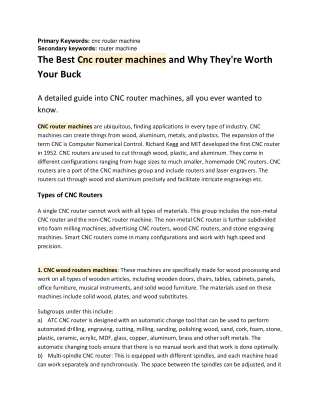 The Best Cnc router machines and Why They're Worth Your Buck