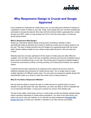 Why Responsive Design is Crucial and Google Approved