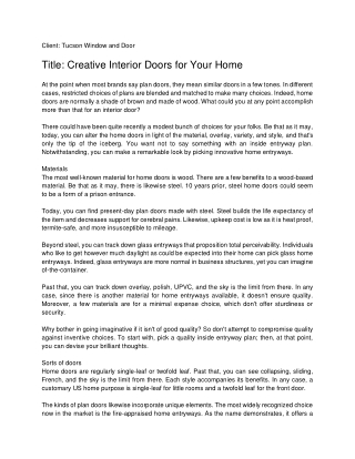 Creative Interior Doors for Your Home